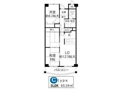 ルミエール西取石(3LDK/1階)の間取り写真