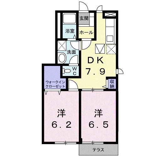 ドゥセゾン(2DK/1階)の間取り写真