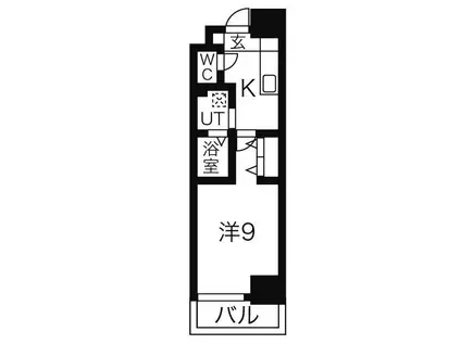 リシュドール鶴舞公園(1K/2階)の間取り写真