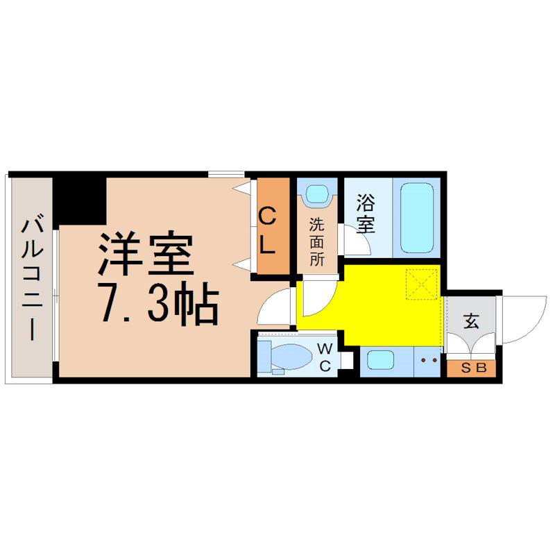 PULCHRA IMAIKE(1K/13階)の間取り写真