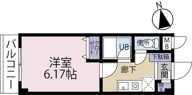 EMSマンション(1K/4階)の間取り写真