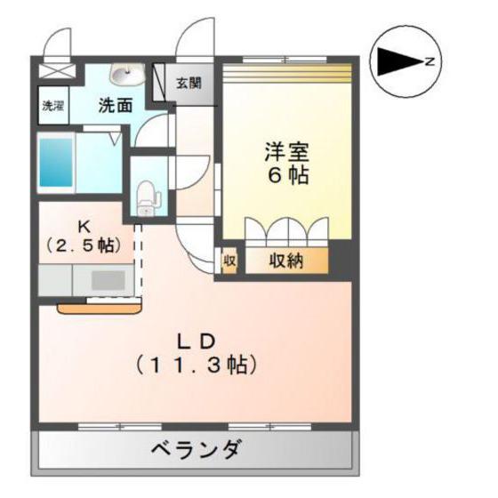 グランチェスタ(1LDK/2階)の間取り写真