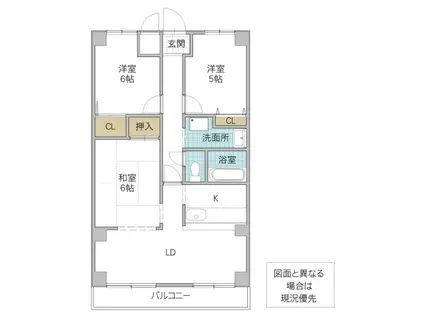 グランドパレスNS-2(3LDK/4階)の間取り写真