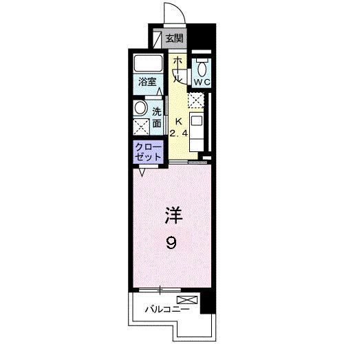 ウェーブII(1K/8階)の間取り写真