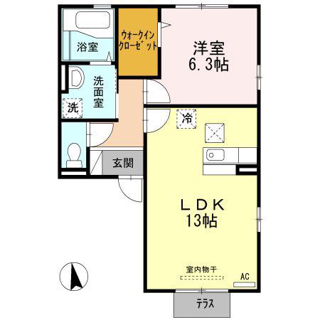 セジュール・シャルマン(1LDK/1階)の間取り写真
