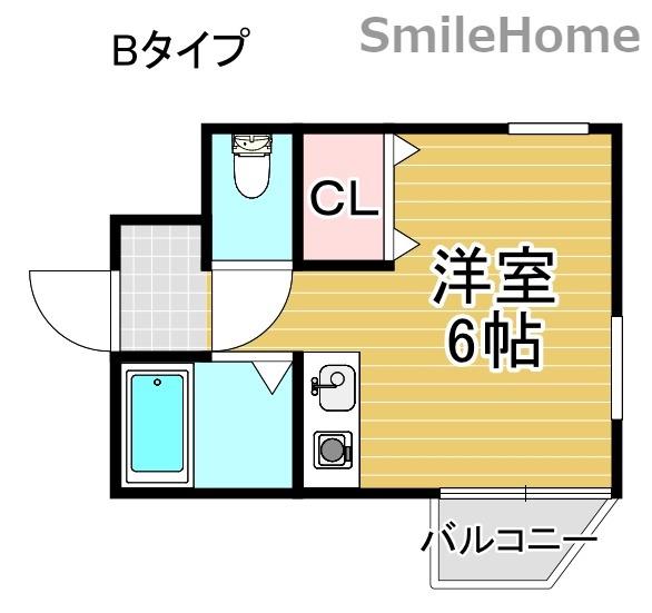 HALさくら(ワンルーム/5階)の間取り写真