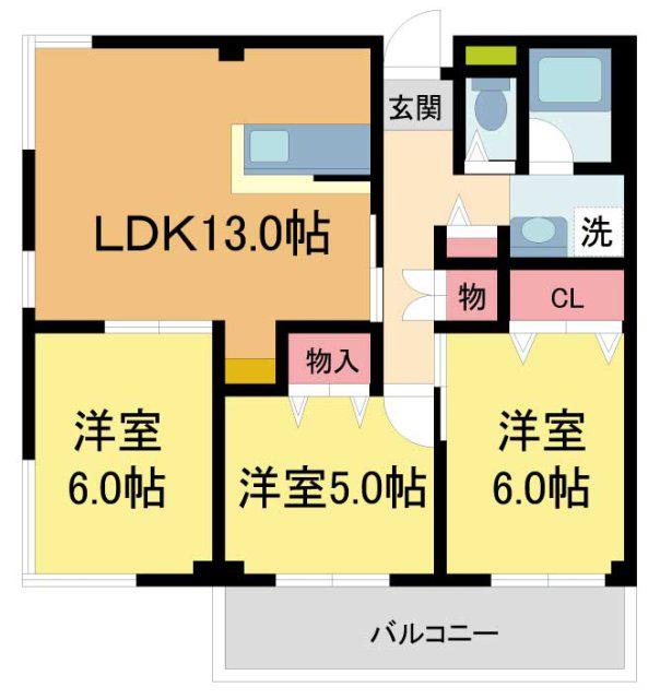 エトールIV(3LDK/3階)の間取り写真