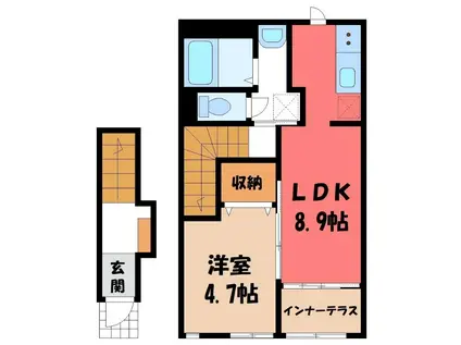 レクサス銀座(1LDK/2階)の間取り写真