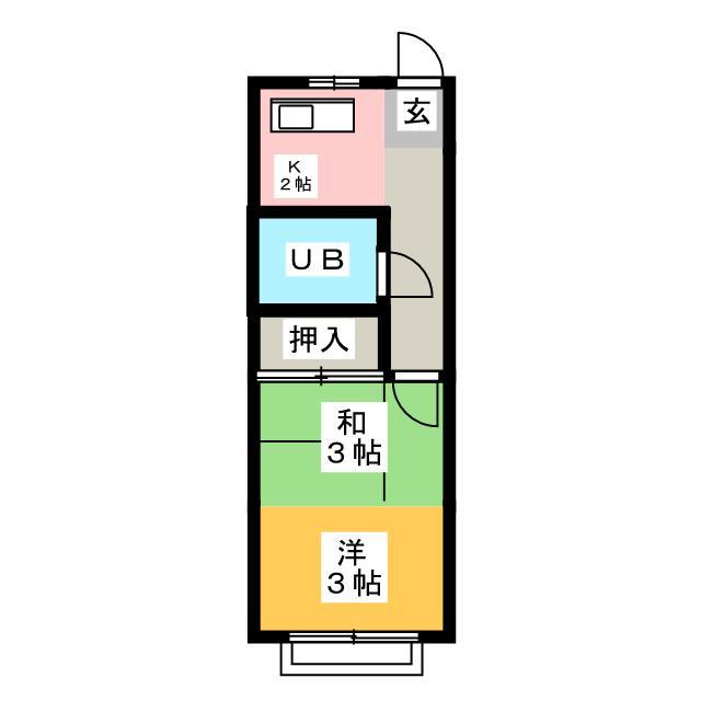 レグルス(1K/2階)の間取り写真