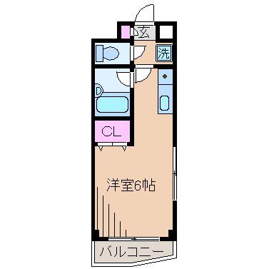 EXIA元住吉(1K/6階)の間取り写真