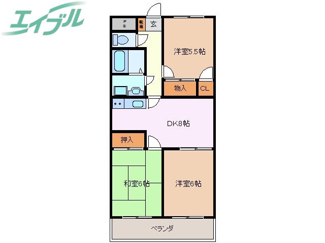 RAUM AZALEE(3LDK/4階)の間取り写真