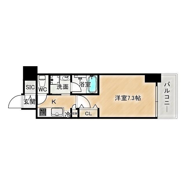 アーバネックス京橋(1K/5階)の間取り写真