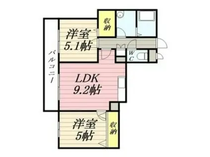 MANYS COURT(1LDK/1階)の間取り写真