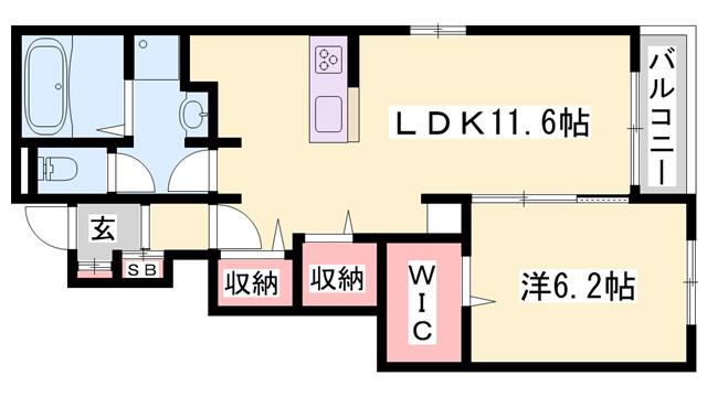 RISE LIGHT(1LDK/1階)の間取り写真