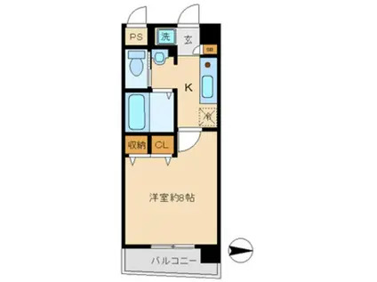 エレカーサ(1K/5階)の間取り写真