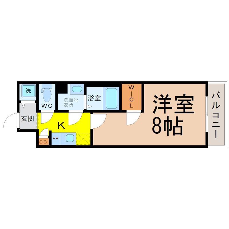 エスリード上前津ツヴァイテ(1K/8階)の間取り写真