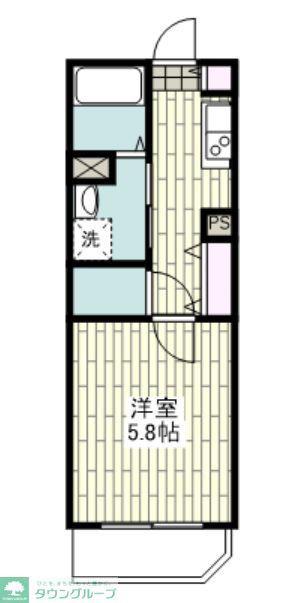 フルセイル古淵II(1K/1階)の間取り写真