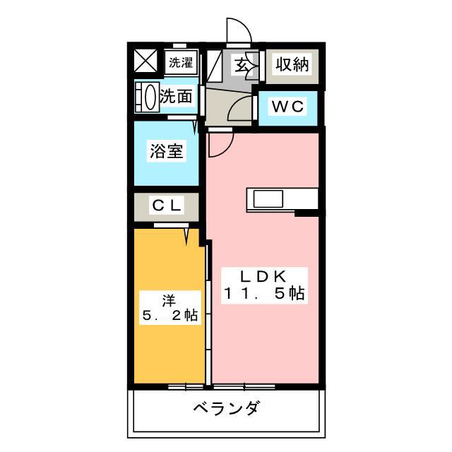 メゾン・リヴェール(1LDK/5階)の間取り写真