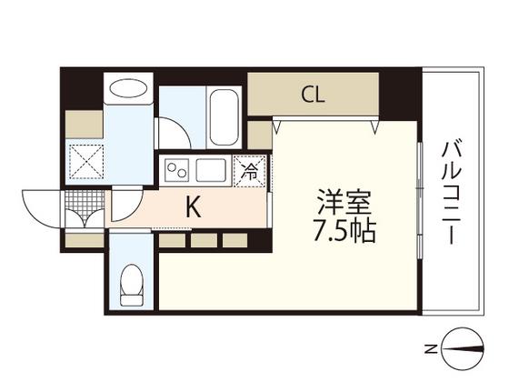 CASA EN II(1K/3階)の間取り写真