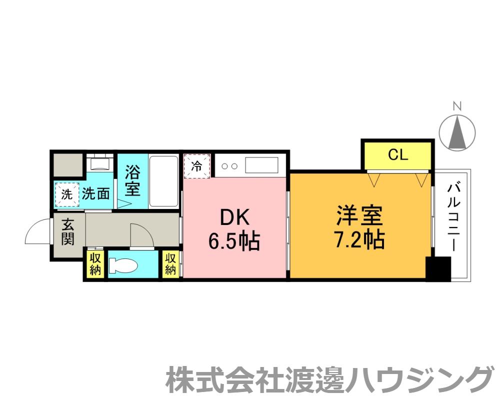 ニッケノーブルハイツ江坂(1DK/5階)の間取り写真