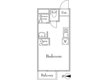 リゼット柏(ワンルーム/3階)の間取り写真