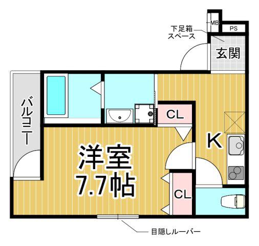 フジパレス阪急武庫之荘駅西5番館(1K/2階)の間取り写真