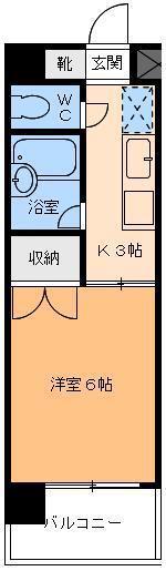 サンシャイン緑町II(1K/4階)の間取り写真
