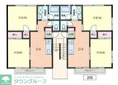 サニーコート(2DK/1階)の間取り写真