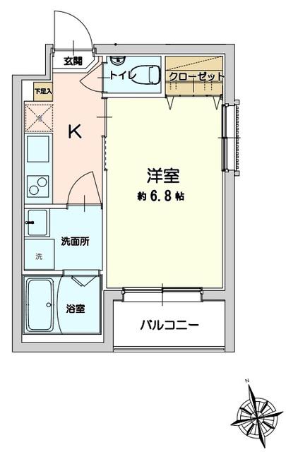 UN MATHIAS 雪ノ下(1K/1階)の間取り写真