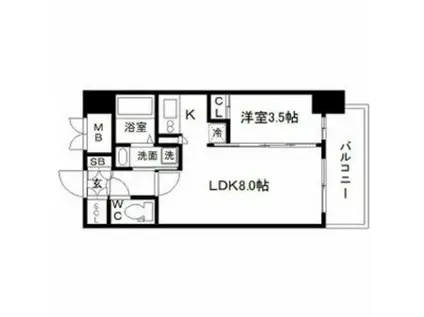 SEST新大阪(1LDK/3階)の間取り写真