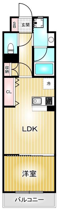 BPRレジデンス金山(1LDK/2階)の間取り写真