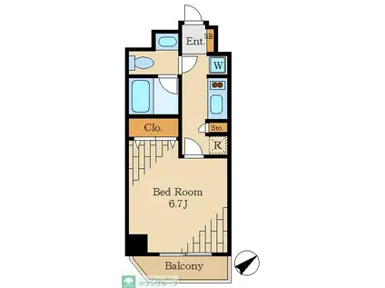 アーバネックス大森(1K/4階)の間取り写真