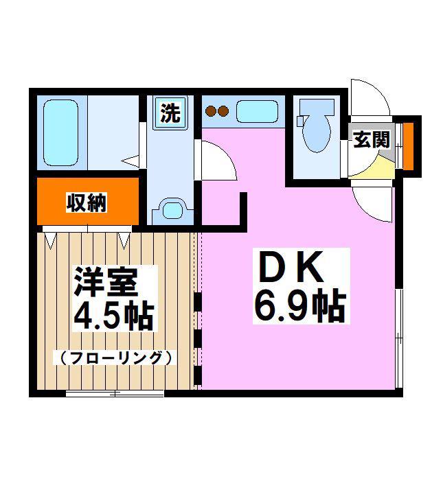 プラティーク久我山(1DK/1階)の間取り写真