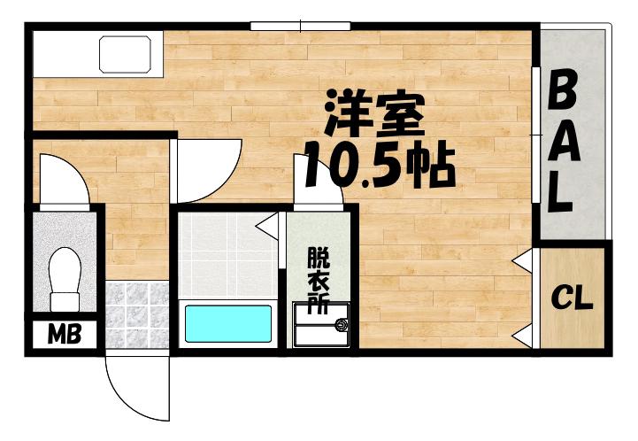 グランドール勇成II(ワンルーム/3階)の間取り写真