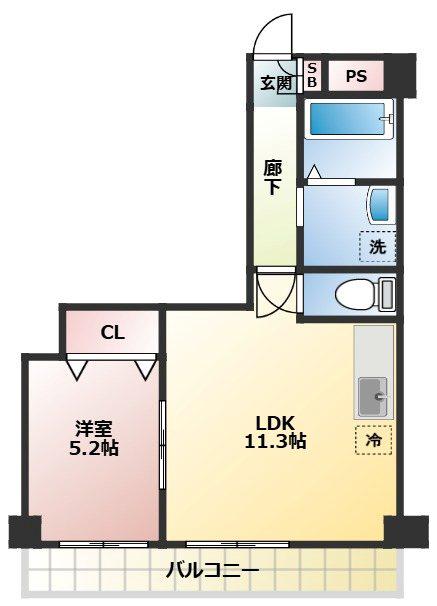 キャピタルプラス(1LDK/3階)の間取り写真