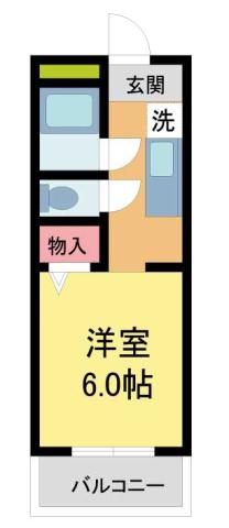ハイツコンフォート(1K/2階)の間取り写真