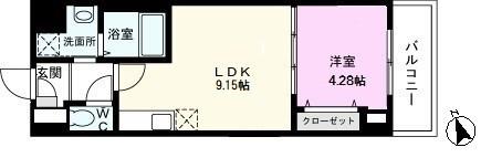 プリムヴェール(1LDK/5階)の間取り写真