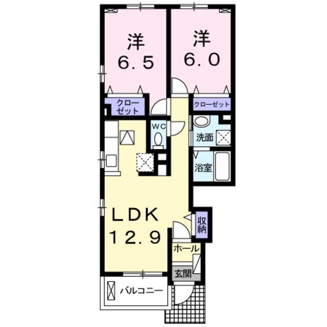 ライジング・サン(2LDK/1階)の間取り写真