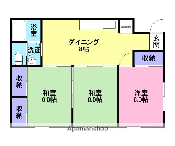 ベルA.Sコーポ(3DK/1階)の間取り写真