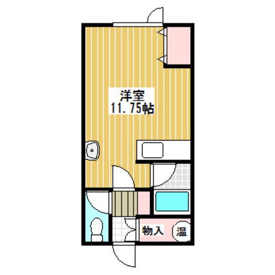 はまだ荘(ワンルーム/2階)の間取り写真