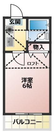 リエス稲田堤(1K/1階)の間取り写真