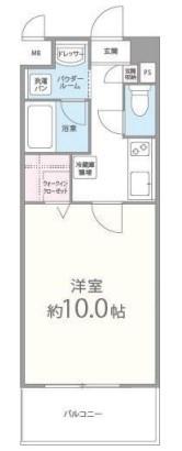 フランディル オーラ(1K/4階)の間取り写真