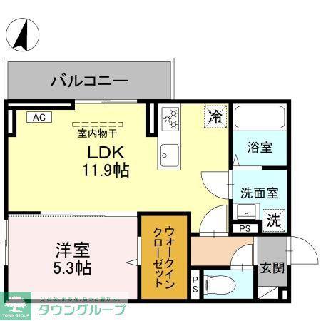 SOPHIA II B(1LDK/1階)の間取り写真