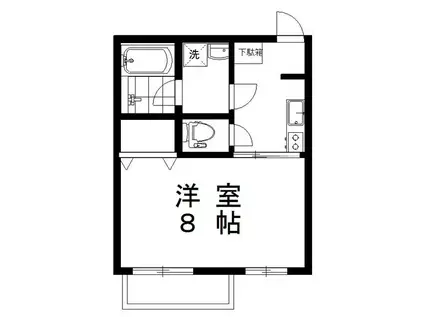 コルザ中町(1K/3階)の間取り写真