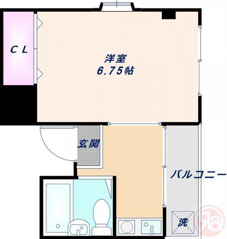 シャトレ文の里(1K/4階)の間取り写真