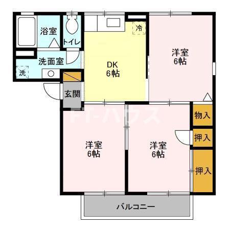 ルピナス幕張(3DK/2階)の間取り写真