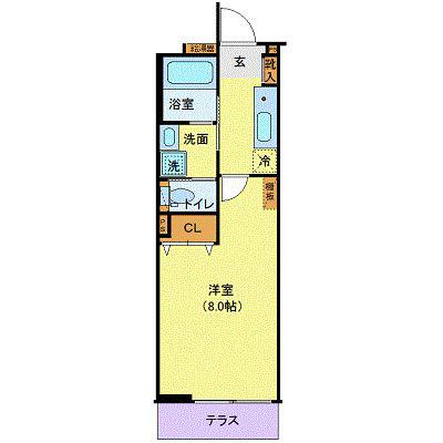アリュール北仙台(1K/1階)の間取り写真