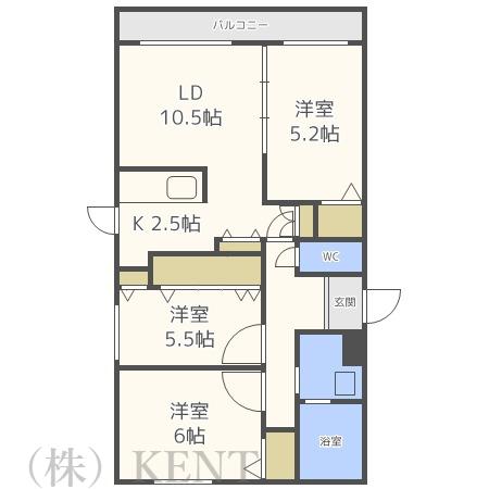 LUMIERE琴似(3LDK/3階)の間取り写真