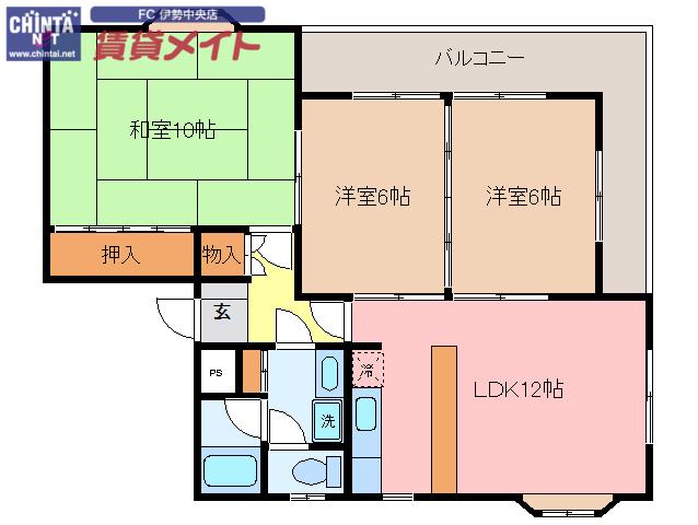 徳川台ロイヤルマンション(3LDK/3階)の間取り写真