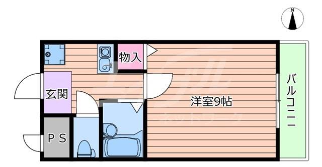 メゾン南江口(1K/2階)の間取り写真